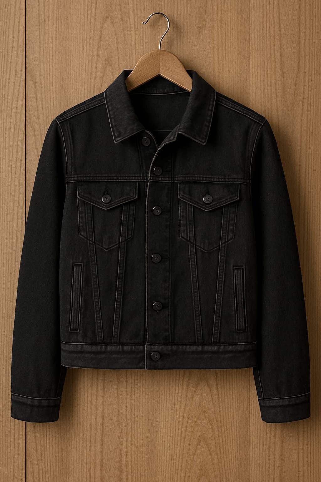 Black denim jacket