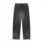 Sun Fade Raw Edge Straight-Leg Sweatpants