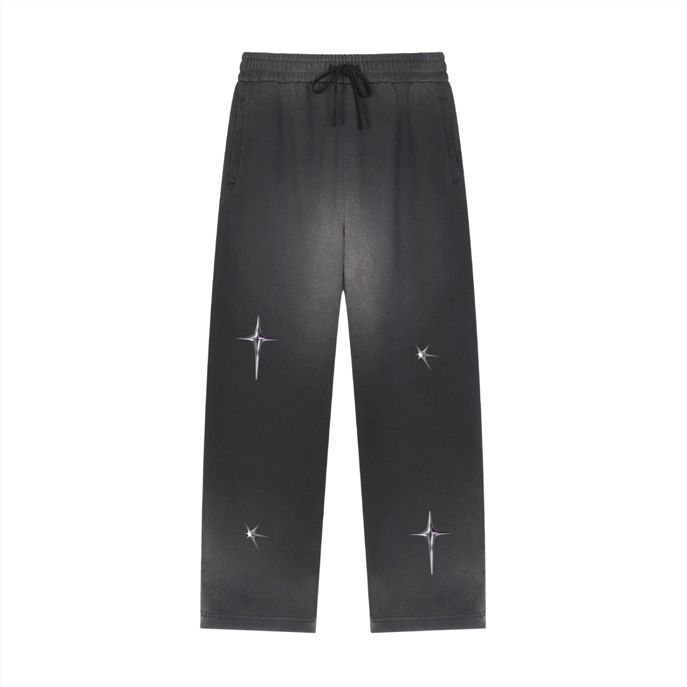 https://ajmall-vc-public-bucket.oss-us-west-1.aliyuncs.com/hugepod/material/custom_printing/6fc333aecf1d47e3af12adcd9f07a5be.png Sun Fade Raw Edge Straight-Leg Sweatpants - Image 1